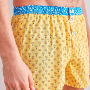 BILLYBELT Caleçon en 100% coton biologique Yellow peacock> Caleçons