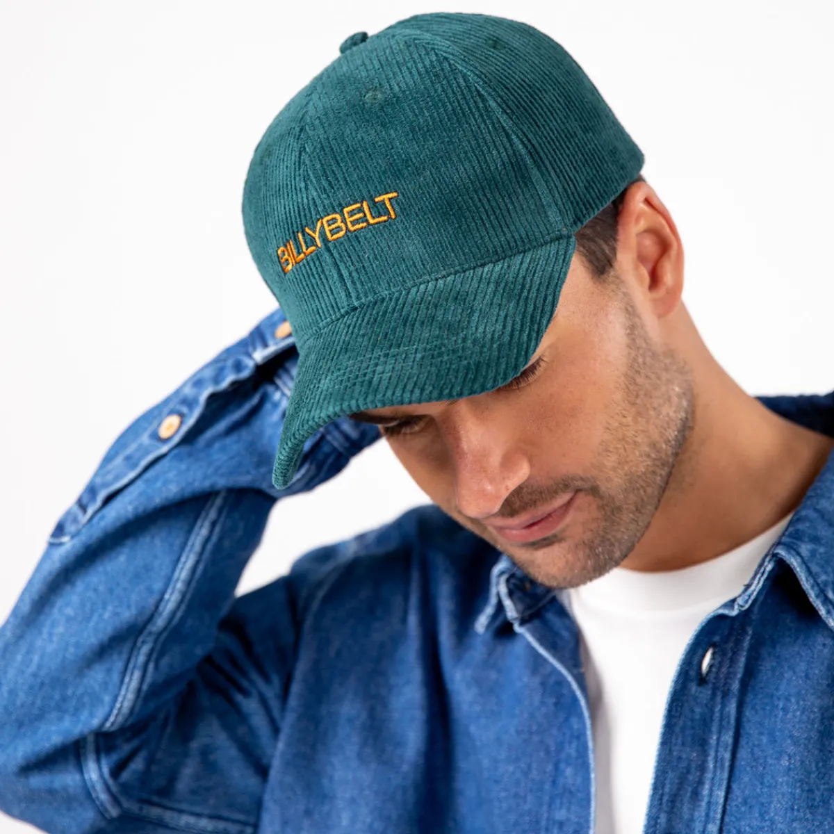 casquette_velours_vert_fonc_3.webp BILLYBELT Casquette velours> Casquettes En Velours