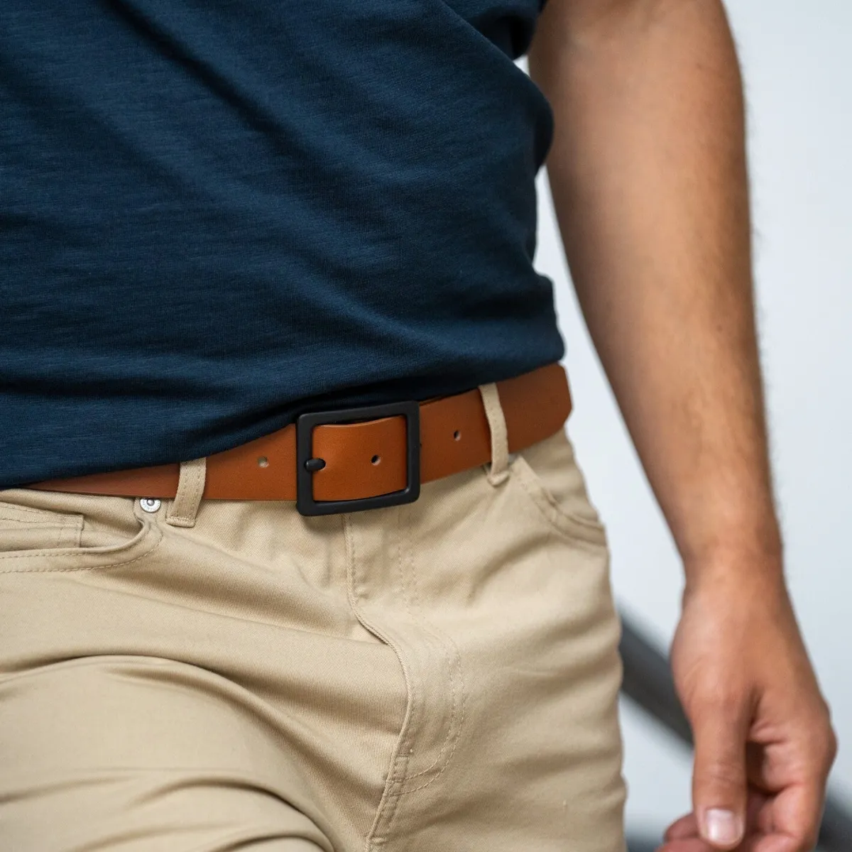 ceinture_en_cuir__effet_lisse__marron_glac_4.webp BILLYBELT Ceinture en cuir - Effet lisse - Marron glacé>Homme Ceintures En Cuir Homme