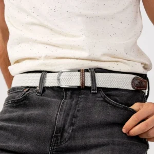 BILLYBELT Ceinture tressée élastique Blanc coco>Homme Ceintures Tressées Unies
