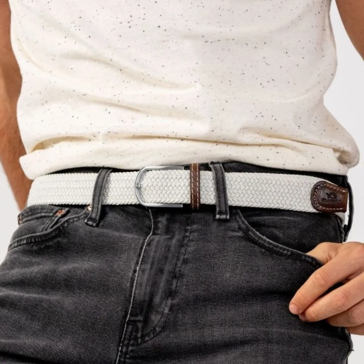 ceinture_tresse_lastique_blanc_coco_0.webp BILLYBELT Ceinture tressée élastique Blanc coco>Homme Ceintures Tressées Unies