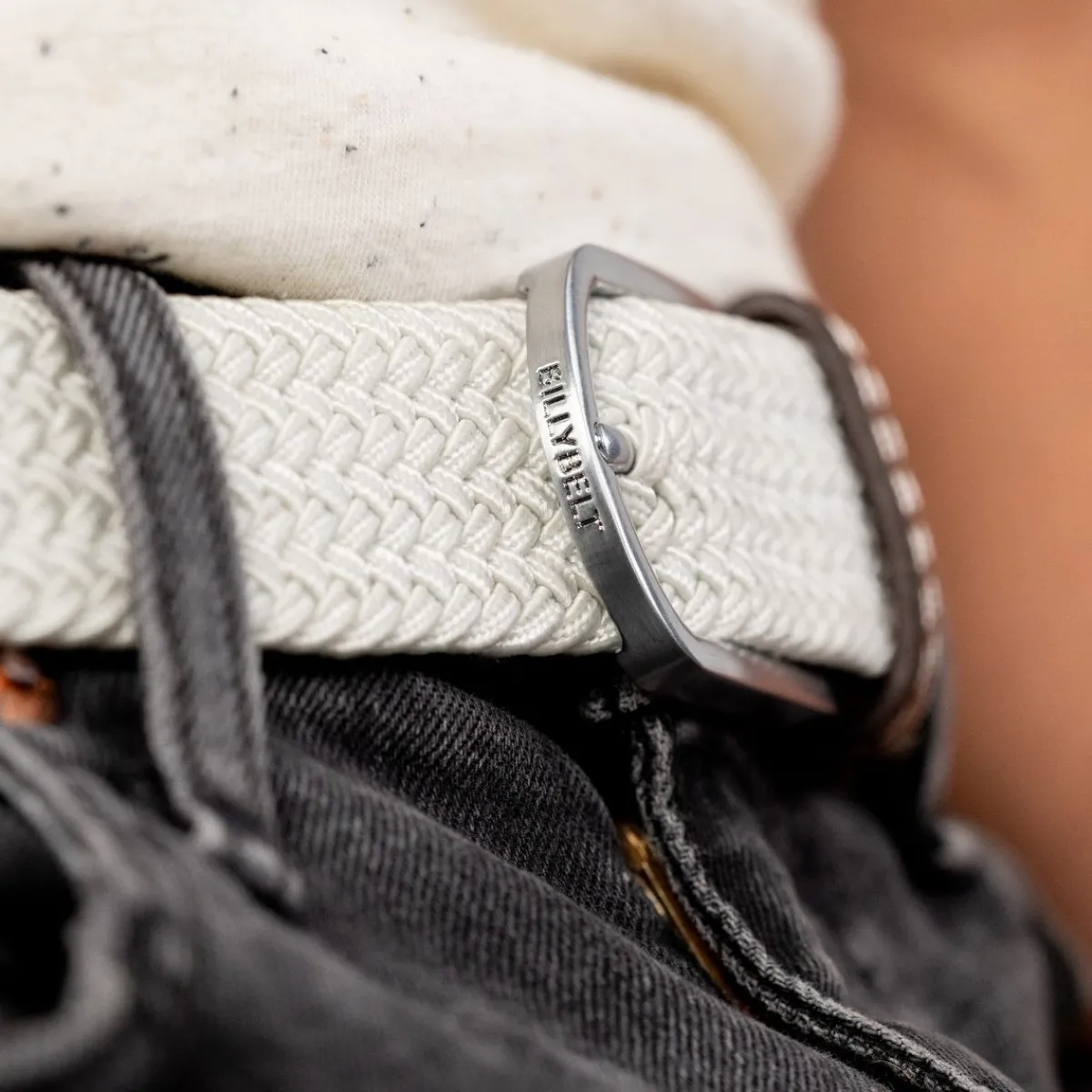 ceinture_tresse_lastique_blanc_coco_2.webp BILLYBELT Ceinture tressée élastique Blanc coco>Homme Ceintures Tressées Unies