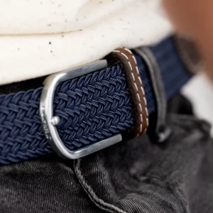 BILLYBELT Ceinture tressée élastique Bleu ardoise>Homme Ceintures Tressées Unies