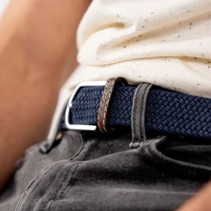 BILLYBELT Ceinture tressée élastique Bleu ardoise>Homme Ceintures Tressées Unies