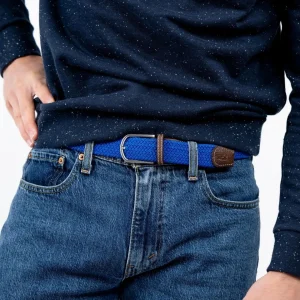 BILLYBELT Ceinture tressée élastique Bleu grec>Homme Ceintures Tressées Unies
