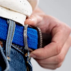BILLYBELT Ceinture tressée élastique Bleu grec>Homme Ceintures Tressées Unies