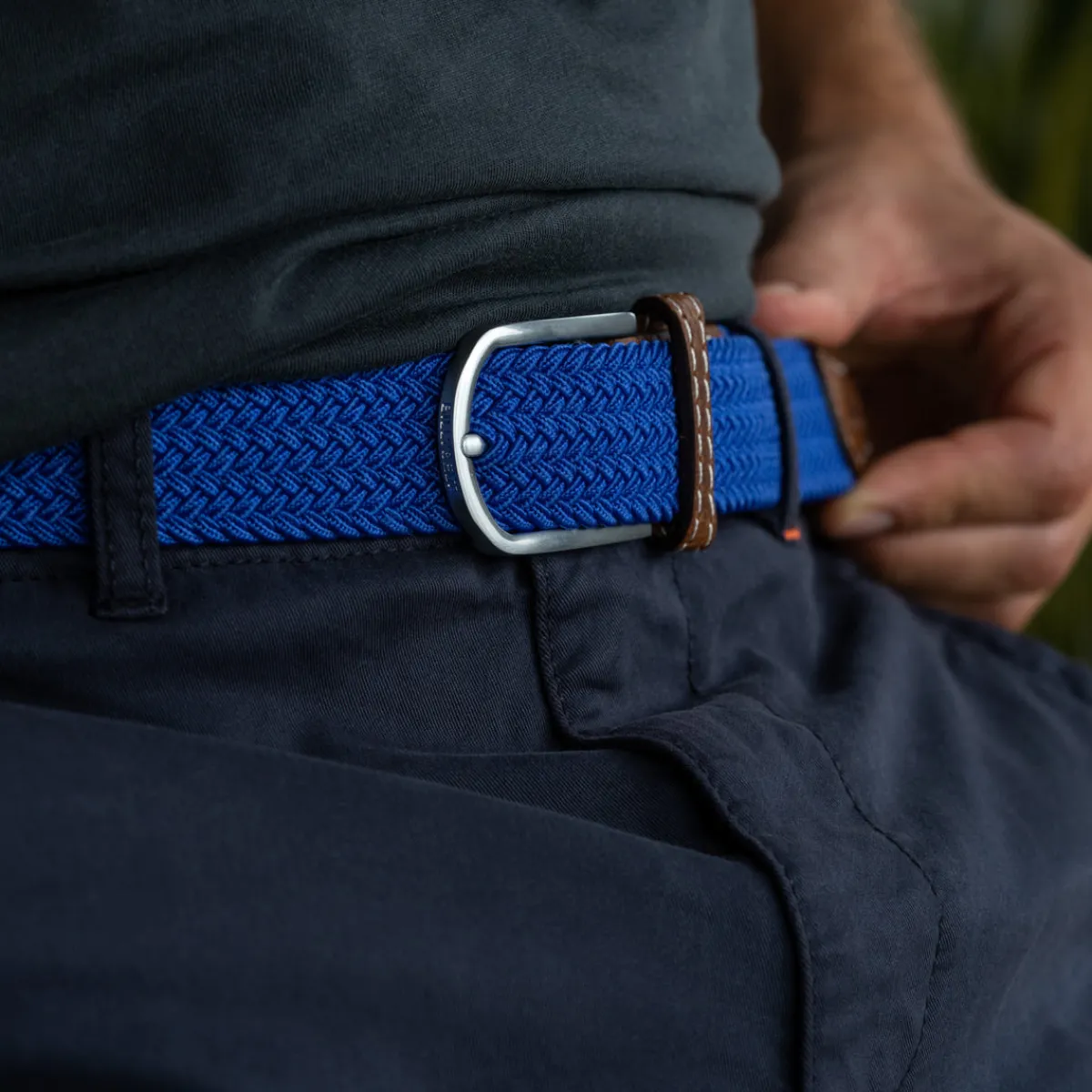 ceinture_tresse_lastique_bleu_lectrique_0.webp BILLYBELT Ceinture tressée élastique Bleu électrique>Homme Ceintures Tressées Unies