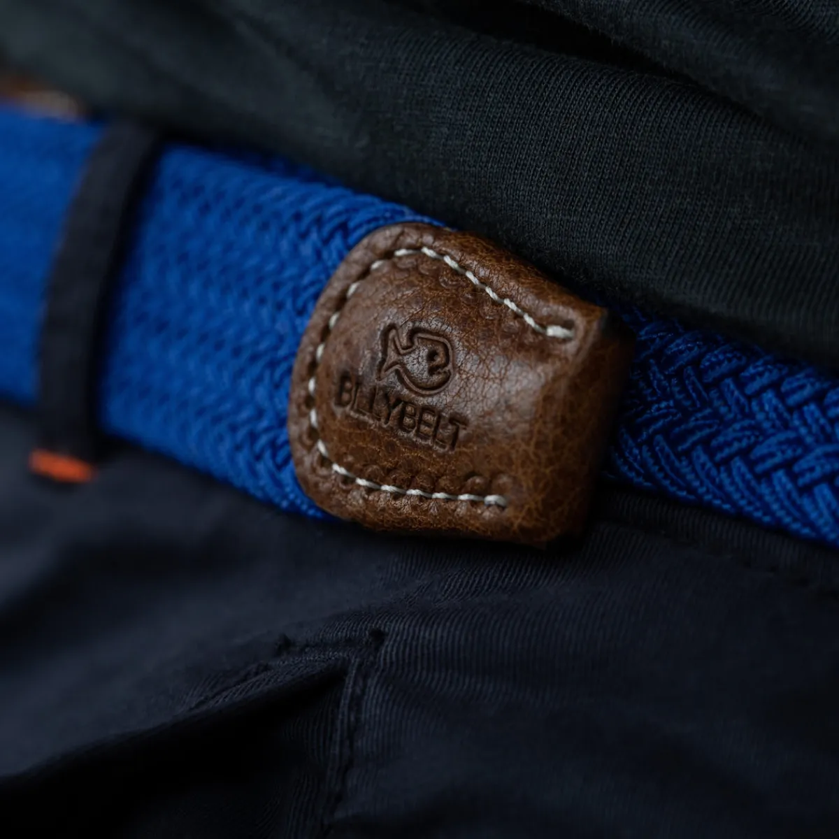 ceinture_tresse_lastique_bleu_lectrique_4.webp BILLYBELT Ceinture tressée élastique Bleu électrique>Homme Ceintures Tressées Unies
