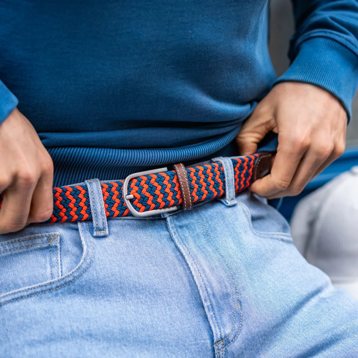ceinture_tresse_lastique_cambridge_0.webp BILLYBELT Ceinture tressée élastique Cambridge>Homme Ceintures Tressées Multicolores