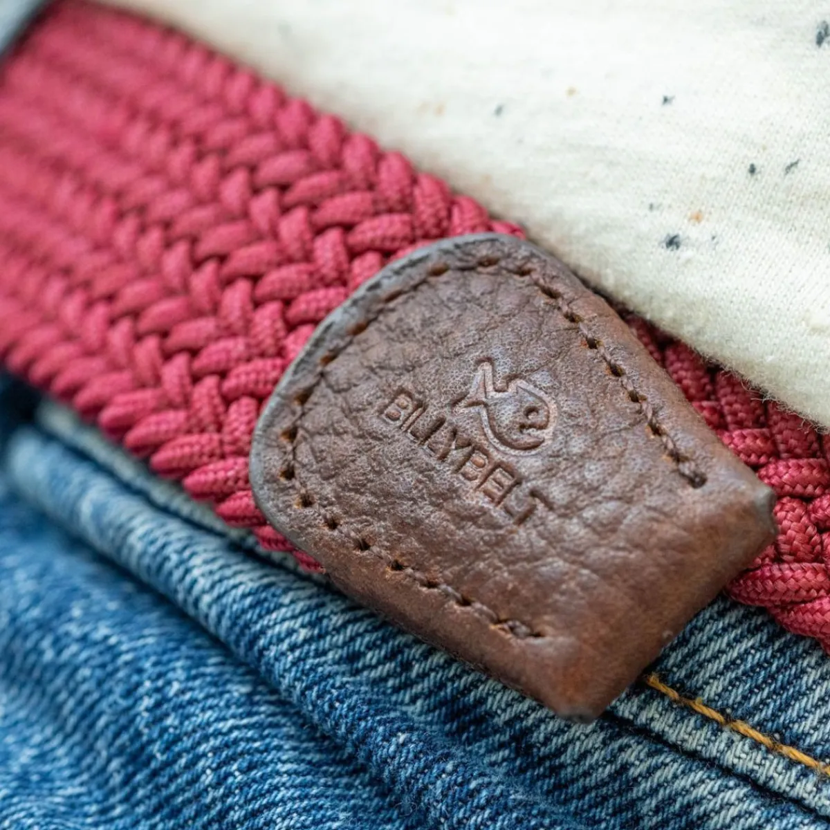 ceinture_tresse_lastique_grenat_4.webp BILLYBELT Ceinture tressée élastique Grenat>Homme Ceintures Tressées Unies