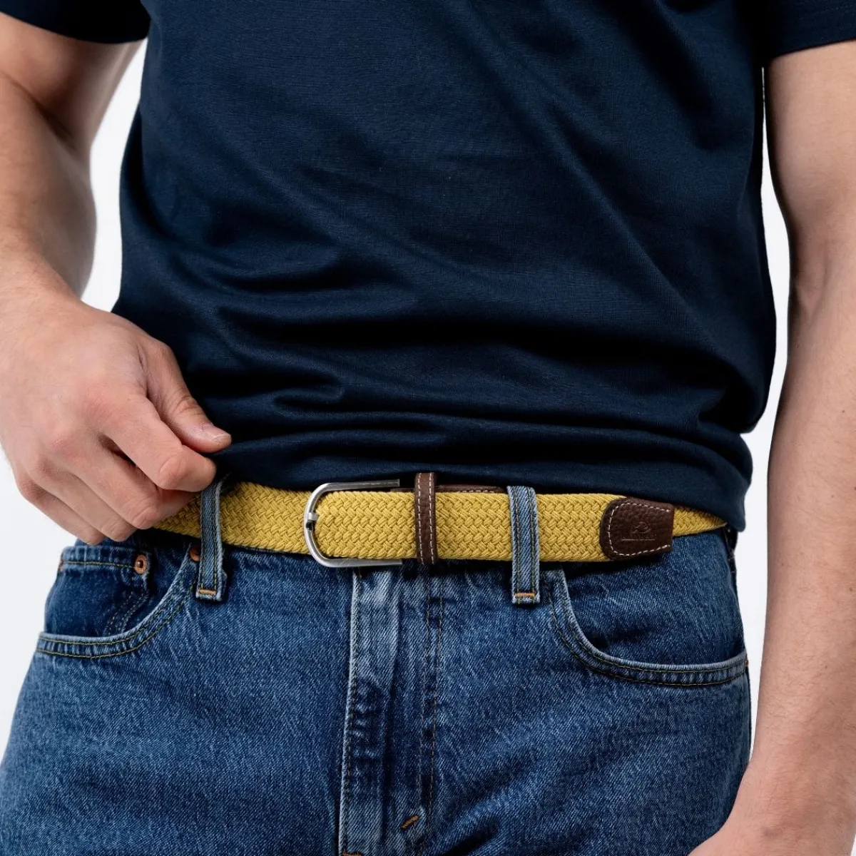 ceinture_tresse_lastique_jaune_curry_0.webp BILLYBELT Ceinture tressée élastique Jaune curry>Homme Ceintures Tressées Unies