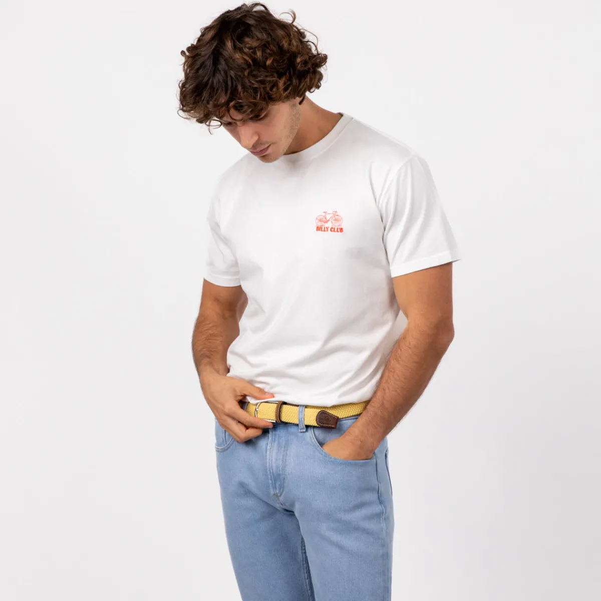 ceinture_tresse_lastique_jaune_topaze_4.webp BILLYBELT Ceinture tressée élastique Jaune topaze>Homme Ceintures Tressées Unies
