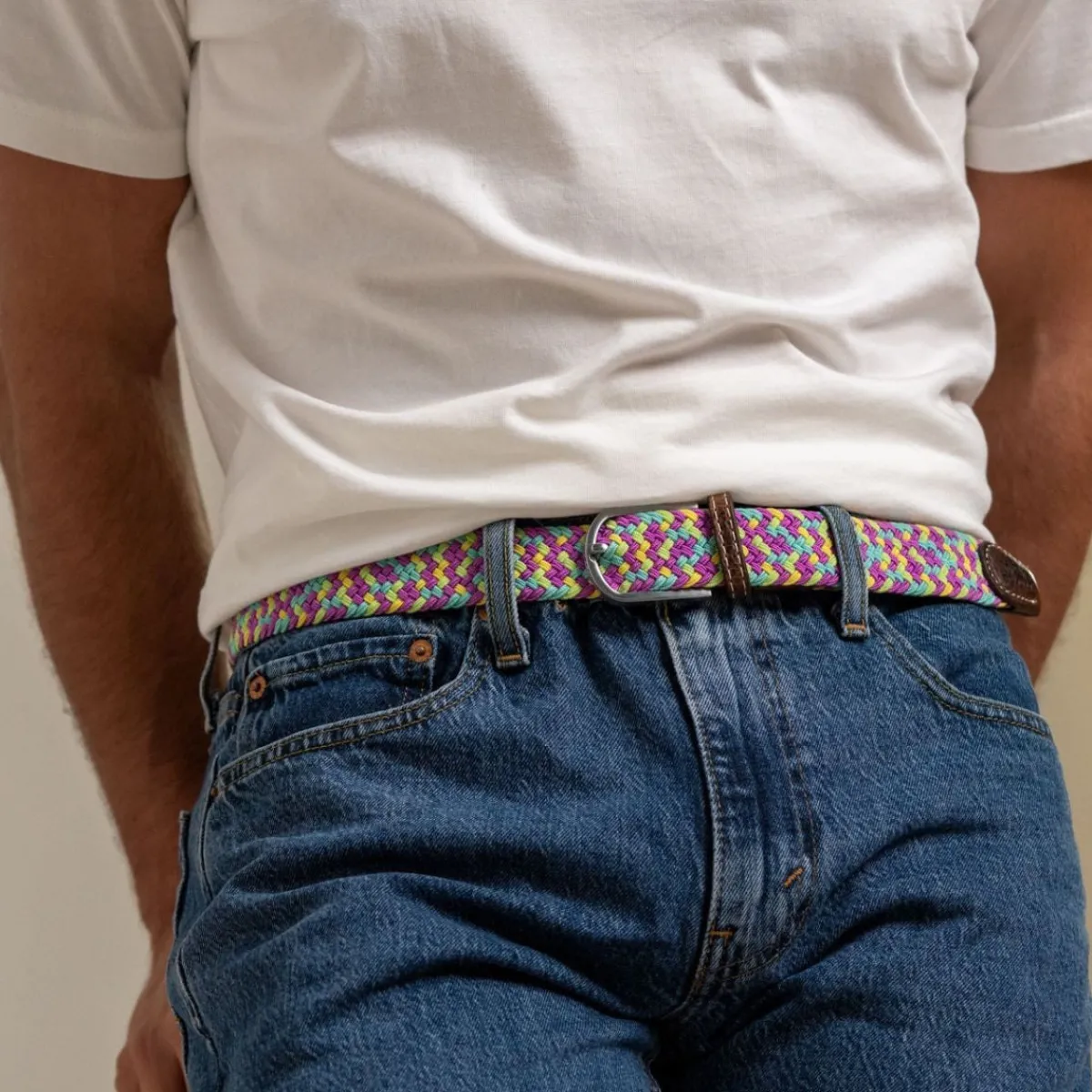 ceinture_tresse_lastique_keukenhof_0.webp BILLYBELT Ceinture tressée élastique Keukenhof>Homme Ceintures Tressées Multicolores