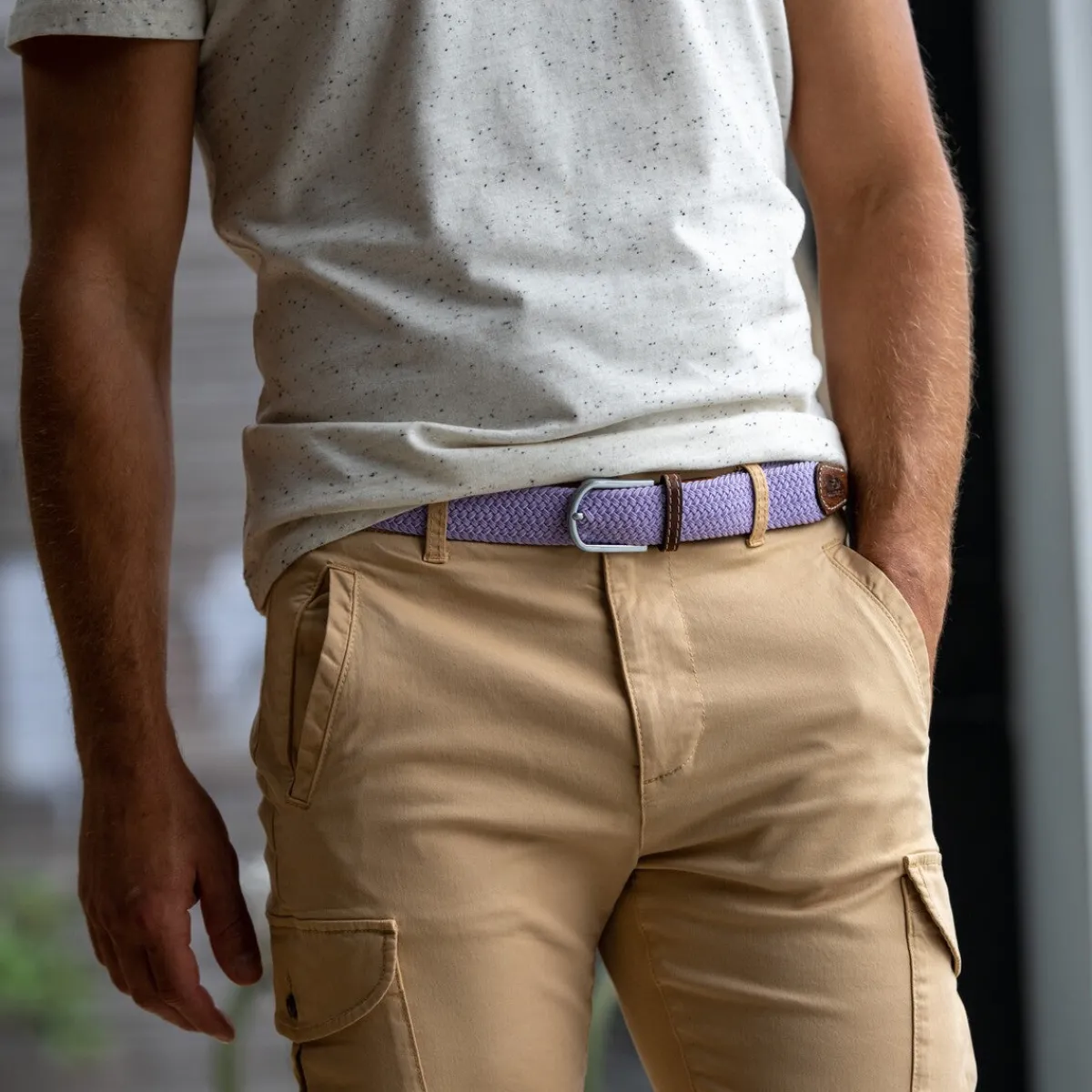 ceinture_tresse_lastique_lavande_2.webp BILLYBELT Ceinture tressée élastique Lavande>Homme Ceintures Tressées Unies