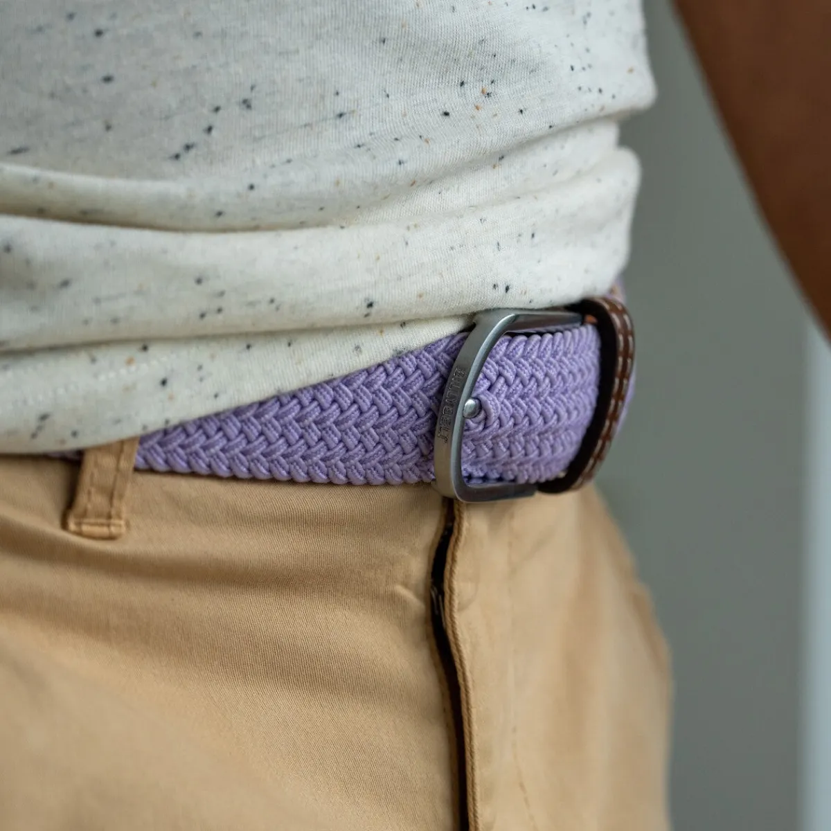 ceinture_tresse_lastique_lavande_3.webp BILLYBELT Ceinture tressée élastique Lavande>Homme Ceintures Tressées Unies