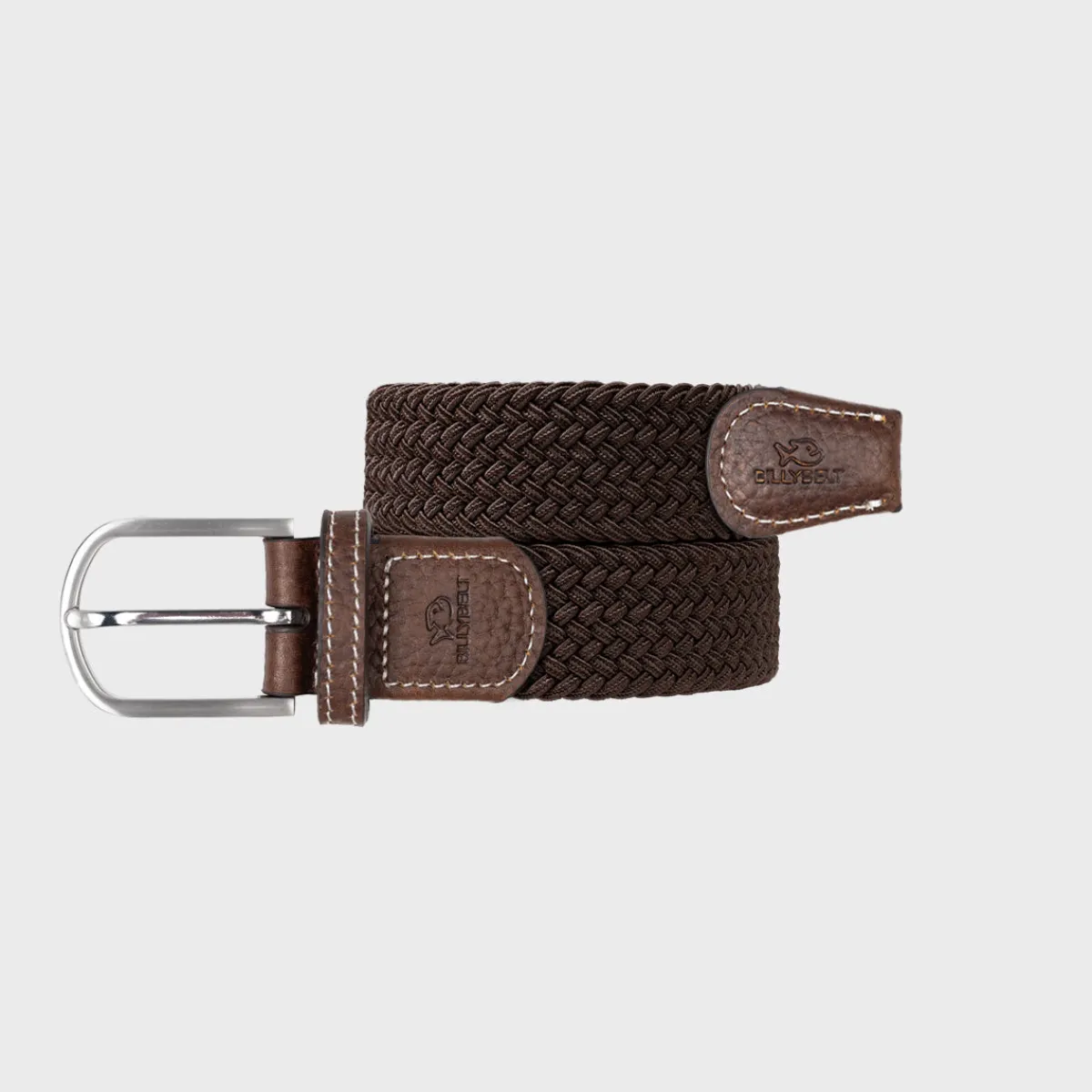 ceinture_tresse_lastique_marron_feuille_1.webp BILLYBELT Ceinture tressée élastique Marron feuille>Homme Ceintures Tressées Unies