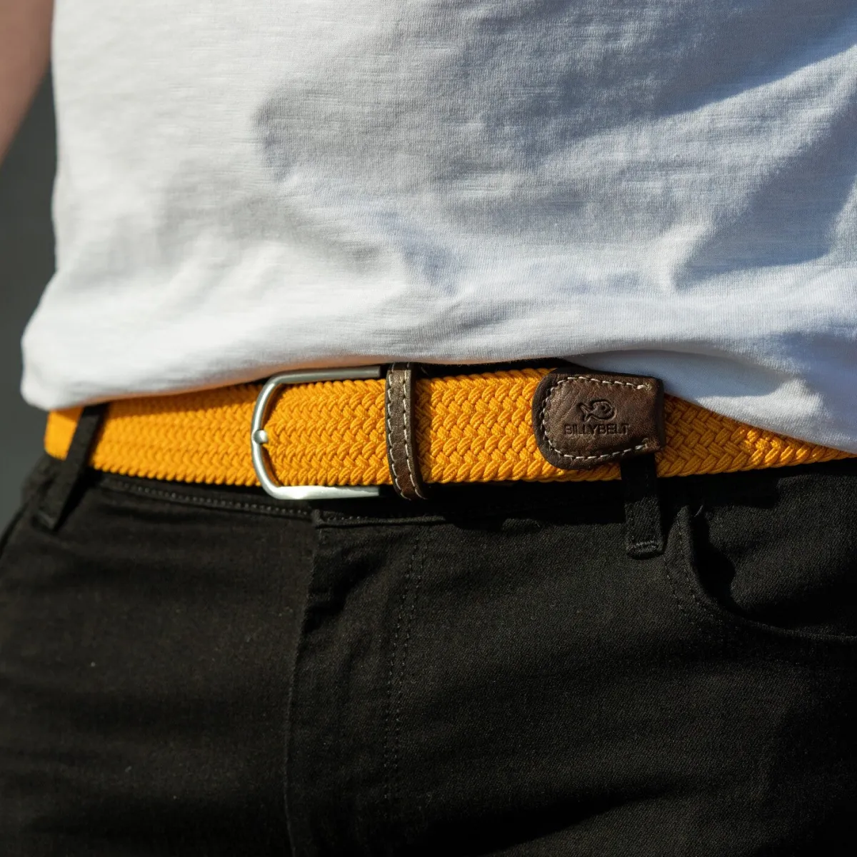 ceinture_tresse_lastique_orange_tropical_0.webp BILLYBELT Ceinture tressée élastique Orange tropical>Homme Ceintures Tressées Unies