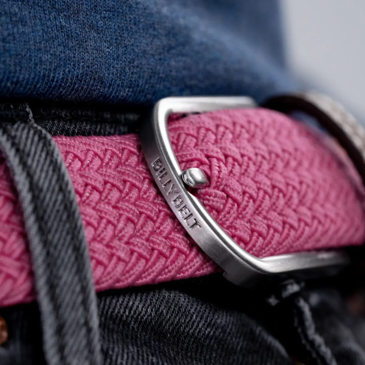 ceinture_tresse_lastique_rose_magenta_2.webp BILLYBELT Ceinture tressée élastique Rose magenta>Homme Ceintures Tressées Unies