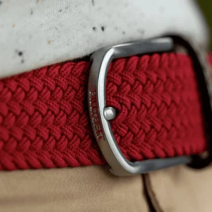 BILLYBELT Ceinture tressée élastique Rouge carmin>Homme Ceintures Tressées Unies