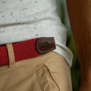 BILLYBELT Ceinture tressée élastique Rouge carmin>Homme Ceintures Tressées Unies