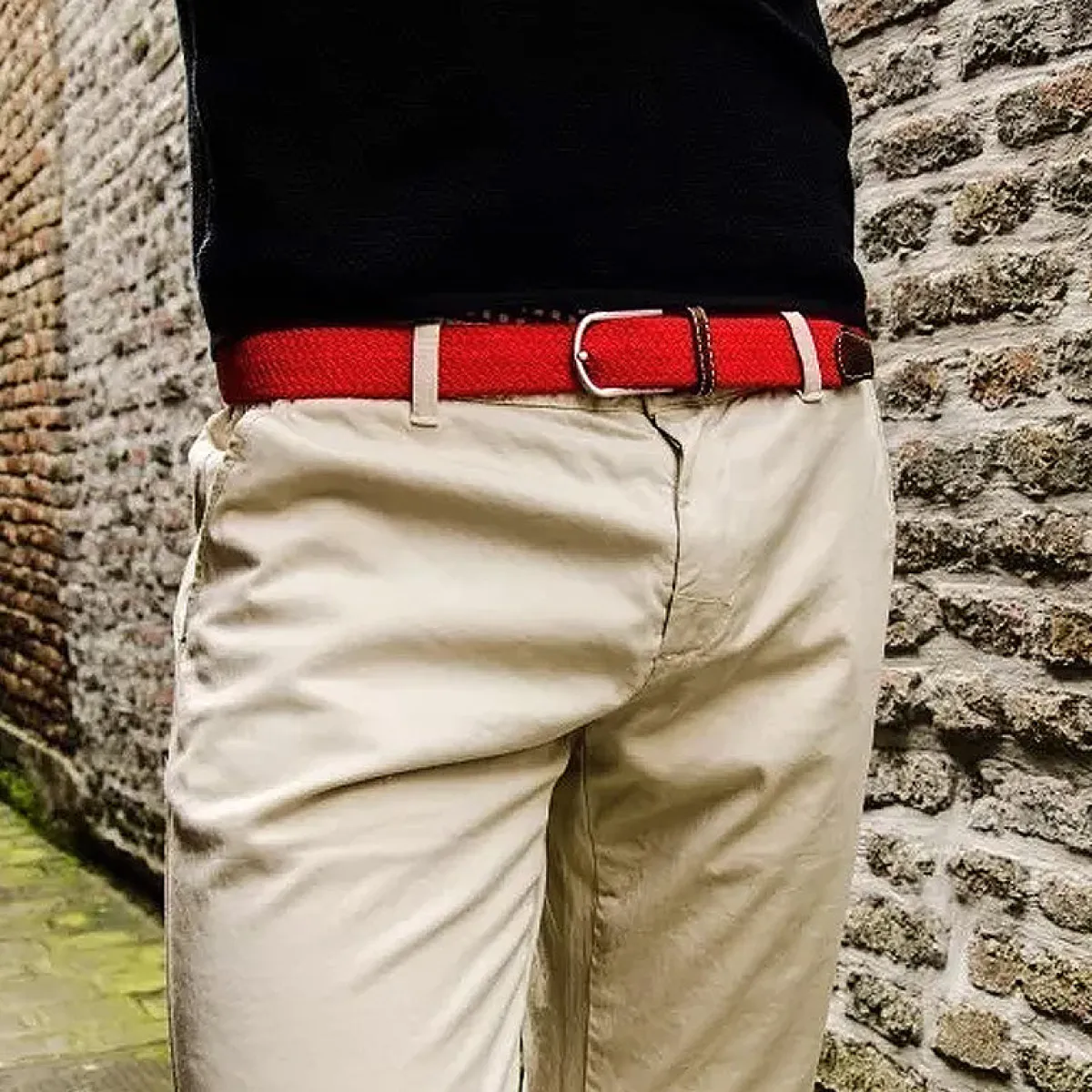 ceinture_tresse_lastique_rouge_grenade_0.webp BILLYBELT Ceinture tressée élastique Rouge grenade>Homme Ceintures Tressées Unies