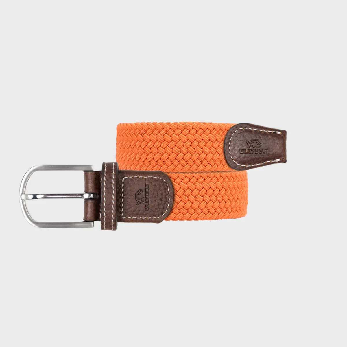 ceinture_tresse_lastique_tangerine_1.webp BILLYBELT Ceinture tressée élastique Tangerine>Homme Ceintures Tressées Unies