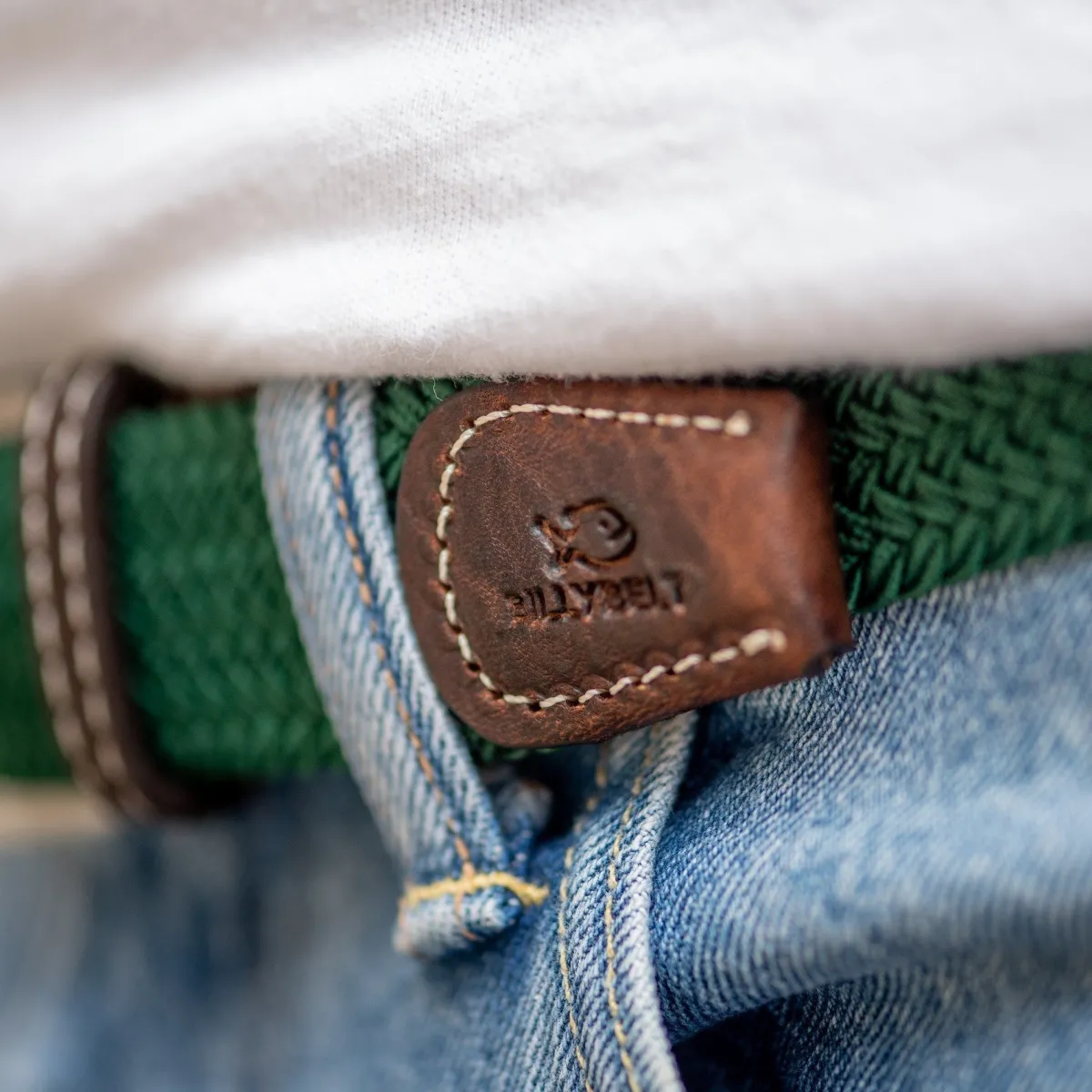 ceinture_tresse_lastique_vert_imprial_3.webp BILLYBELT Ceinture tressée élastique Vert impérial>Homme Ceintures Tressées Unies