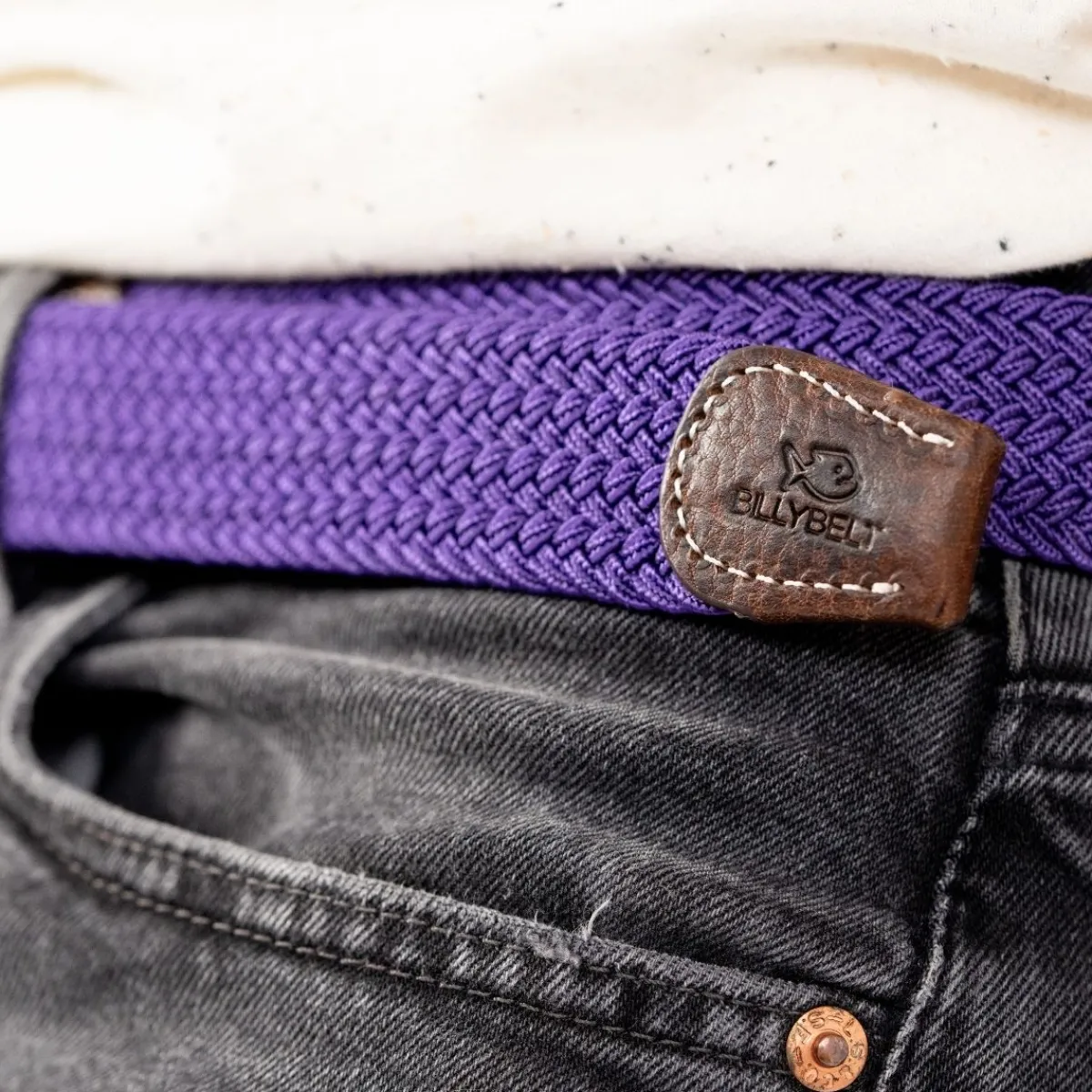 ceinture_tresse_lastique_violet_astral_3.webp BILLYBELT Ceinture tressée élastique Violet astral>Homme Ceintures Tressées Unies
