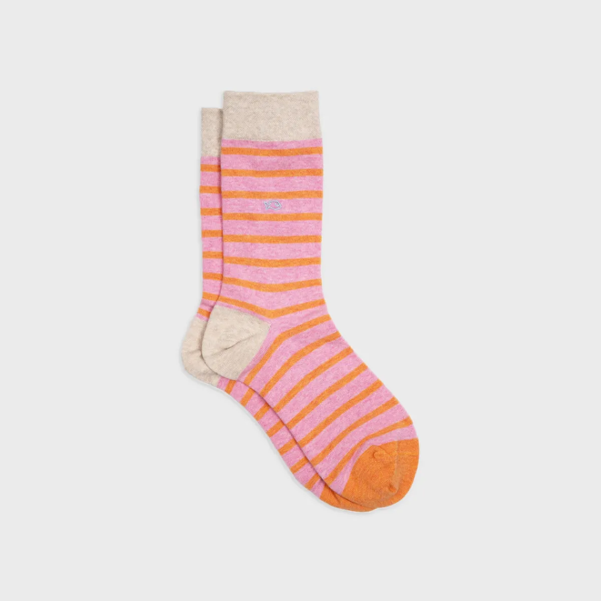 chaussettes_en_coton_peign_a_rayures_larges__rose_ray_orange_1.webp BILLYBELT Chaussettes en coton peigné A rayures larges - Rose, rayé orange>Homme Chaussettes Fantaisie