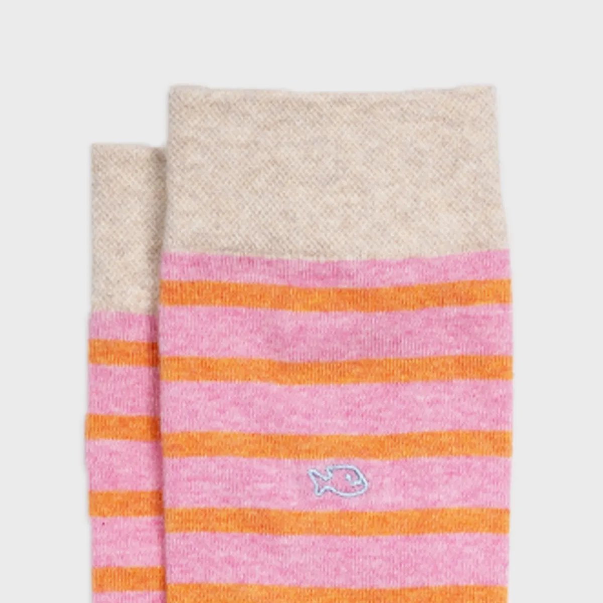 chaussettes_en_coton_peign_a_rayures_larges__rose_ray_orange_2.webp BILLYBELT Chaussettes en coton peigné A rayures larges - Rose, rayé orange>Homme Chaussettes Fantaisie