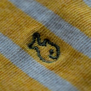 BILLYBELT Chaussettes en coton peigné A rayures larges - Safran, rayé beige>Homme Chaussettes Fantaisie