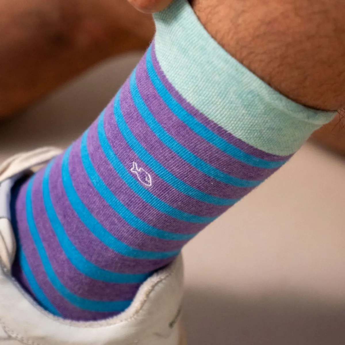 chaussettes_en_coton_peign_a_rayures_larges__violet_chin_ray_bleu_3.webp BILLYBELT Chaussettes en coton peigné A rayures larges - Violet chiné, rayé bleu>Homme Chaussettes Fantaisie