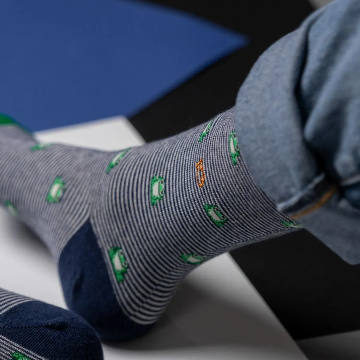 chaussettes_en_coton_peign_animaux__grenouille_3.webp BILLYBELT Chaussettes en coton peigné Animaux - Grenouille>Homme Chaussettes Fantaisie