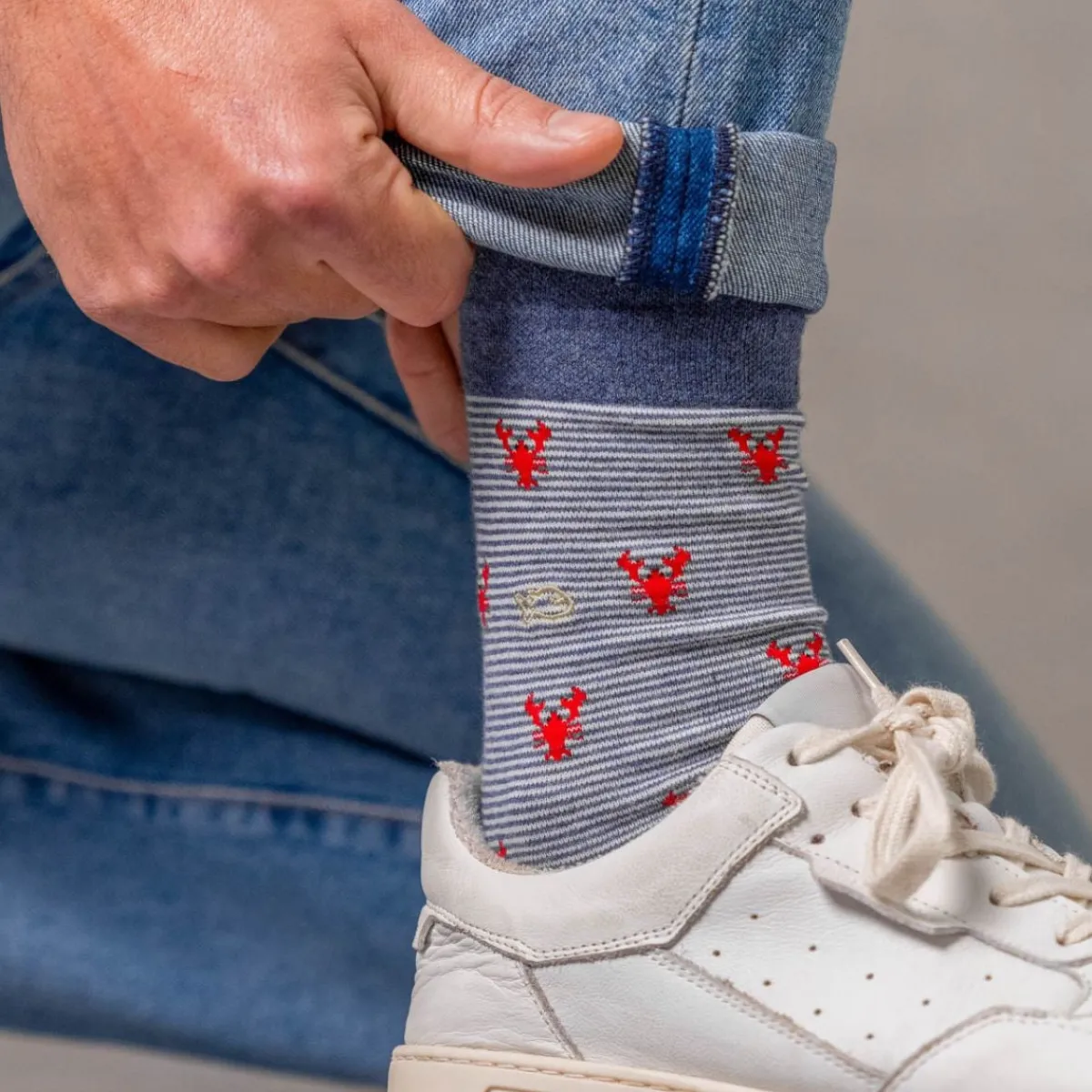chaussettes_en_coton_peign_animaux__homard_0.webp BILLYBELT Chaussettes en coton peigné Animaux ->Homme Chaussettes Fantaisie
