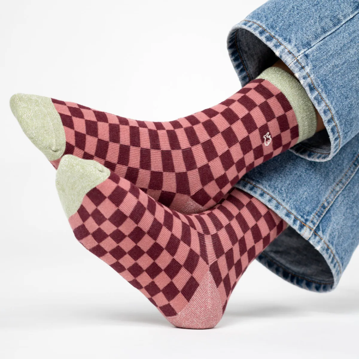 chaussettes_en_coton_peign_carreaux__bordeaux_et_rose_0.webp BILLYBELT Chaussettes en coton peigné Carreaux ->Femme Chaussettes Fantaisie