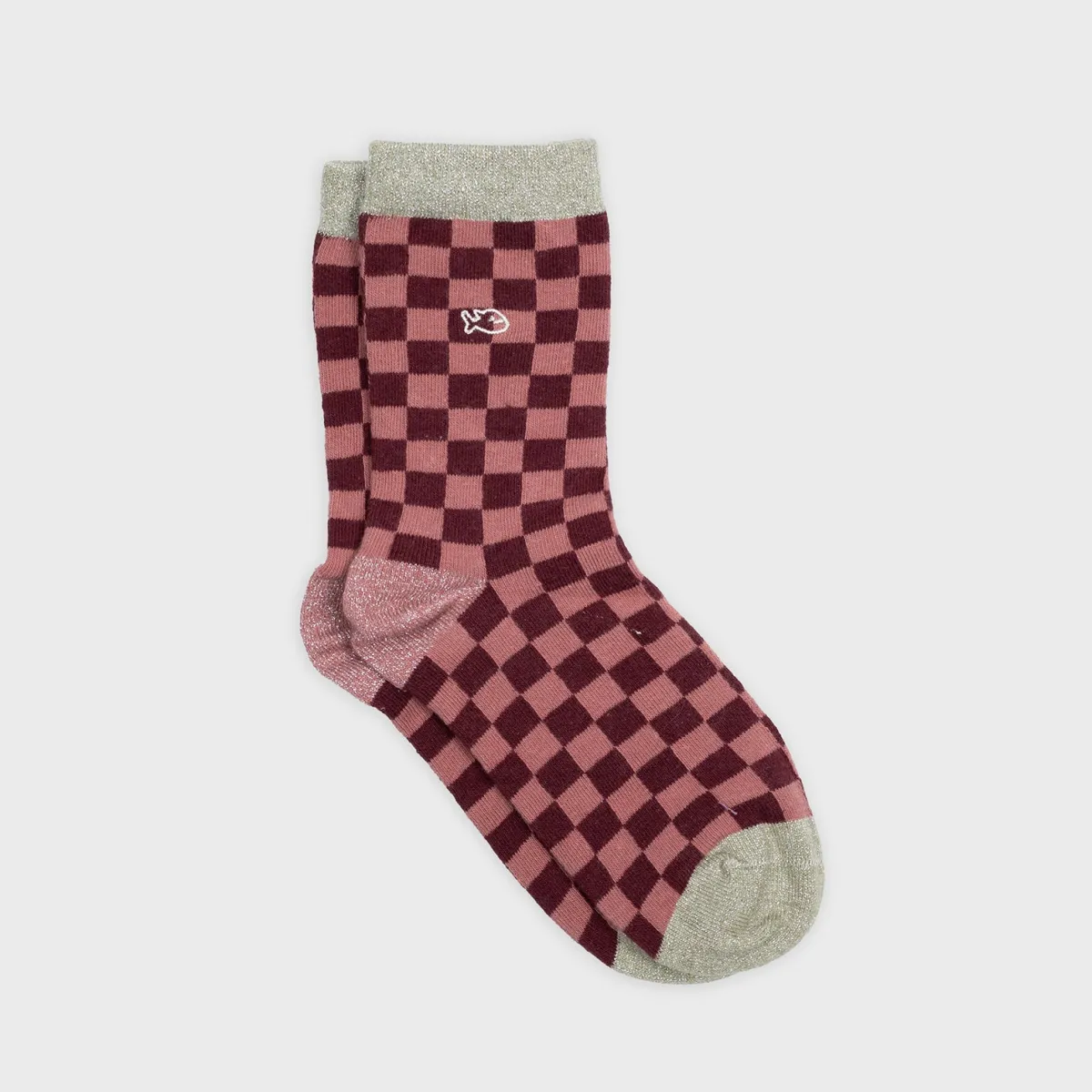 chaussettes_en_coton_peign_carreaux__bordeaux_et_rose_1.webp BILLYBELT Chaussettes en coton peigné Carreaux ->Femme Chaussettes Fantaisie