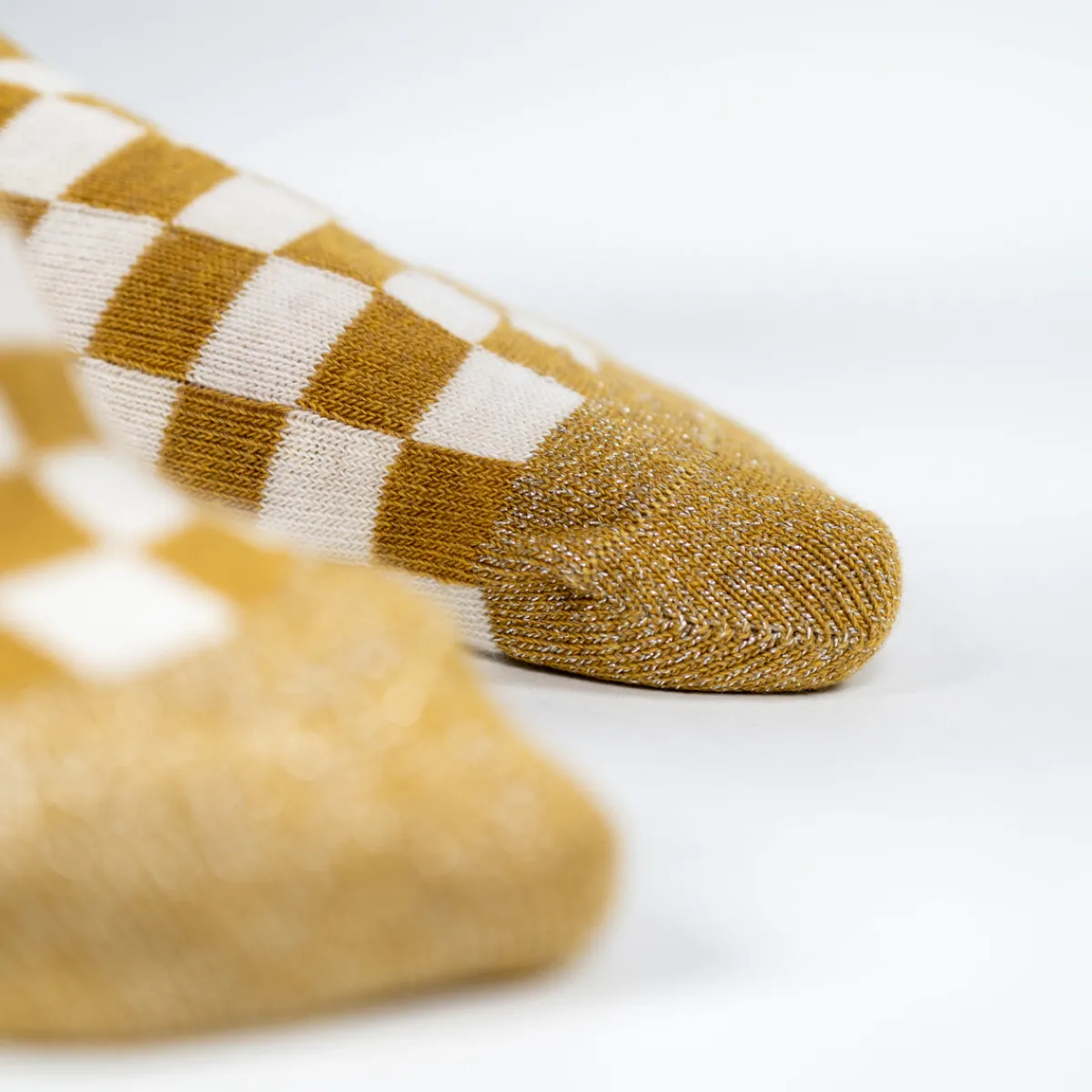 chaussettes_en_coton_peign_carreaux__jaune_et_blanc_2.webp BILLYBELT Chaussettes en coton peigné Carreaux ->Femme Chaussettes Fantaisie