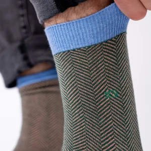 BILLYBELT Chaussettes en coton peigné Chevrons ->Homme Chaussettes Fantaisie