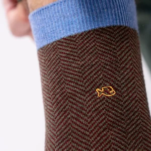 BILLYBELT Chaussettes en coton peigné Chevrons ->Homme Chaussettes Fantaisie