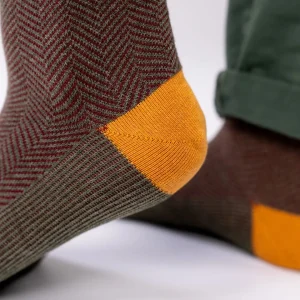 BILLYBELT Chaussettes en coton peigné Chevrons ->Homme Chaussettes Fantaisie