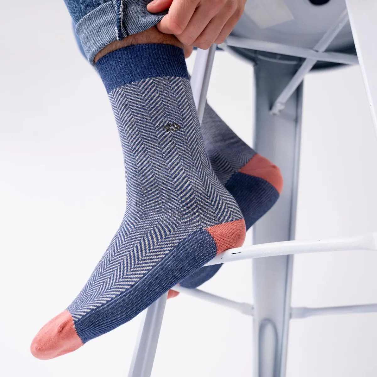 chaussettes_en_coton_peign_chevrons__disko_3.webp BILLYBELT Chaussettes en coton peigné Chevrons ->Homme Chaussettes Fantaisie