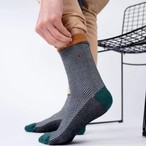 BILLYBELT Chaussettes en coton peigné Chevrons ->Homme Chaussettes Fantaisie