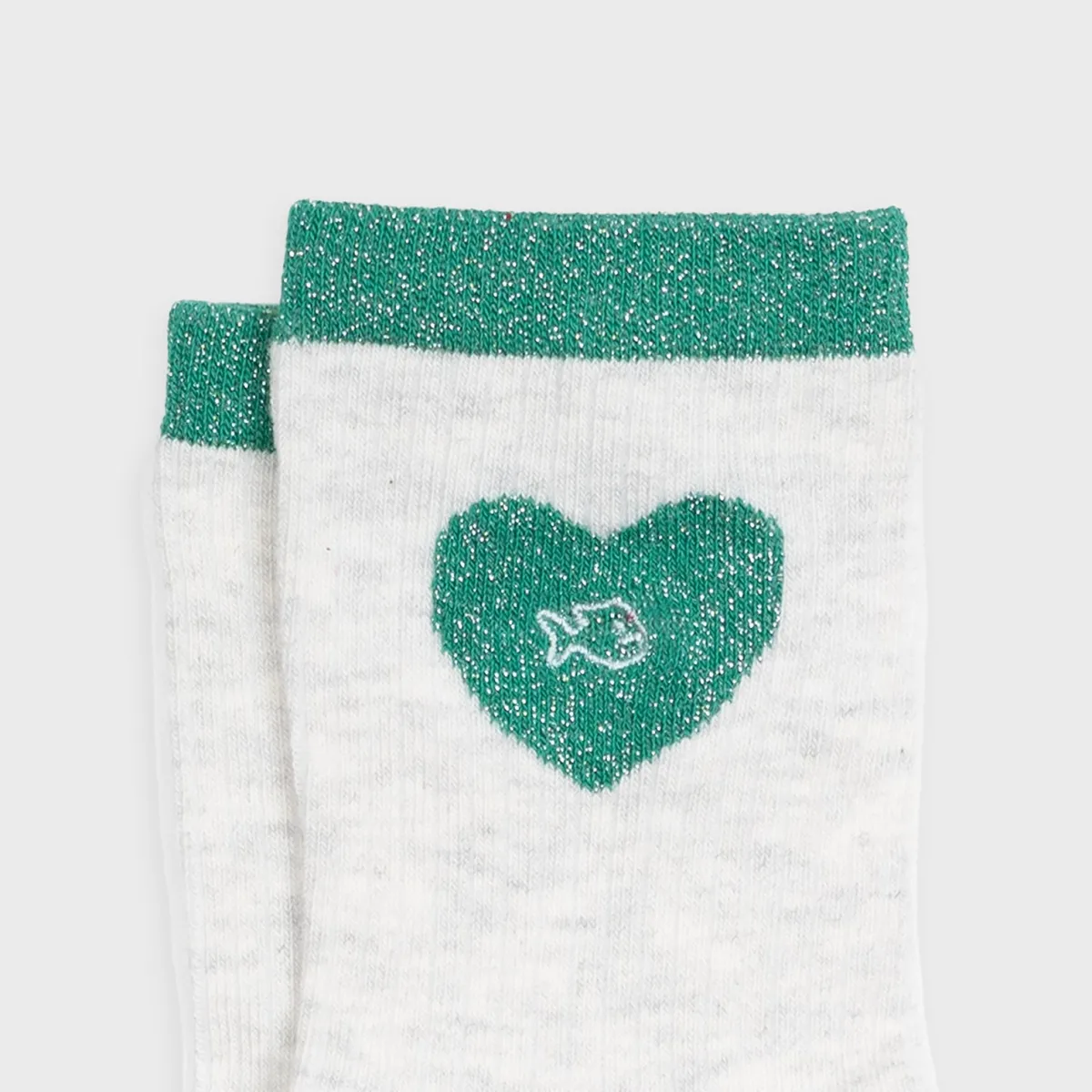 chaussettes_en_coton_peign_coeur__blanc_et_vert_4.webp BILLYBELT Chaussettes en coton peigné Coeur ->Femme Chaussettes Fantaisie