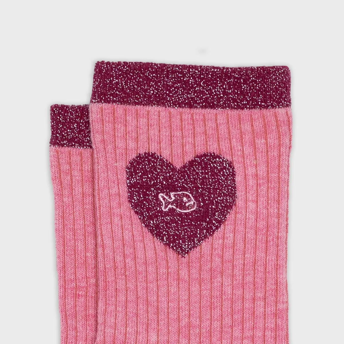 chaussettes_en_coton_peign_coeur__rose_clair_et_rose_3.webp BILLYBELT Chaussettes en coton peigné Coeur ->Femme Chaussettes Fantaisie