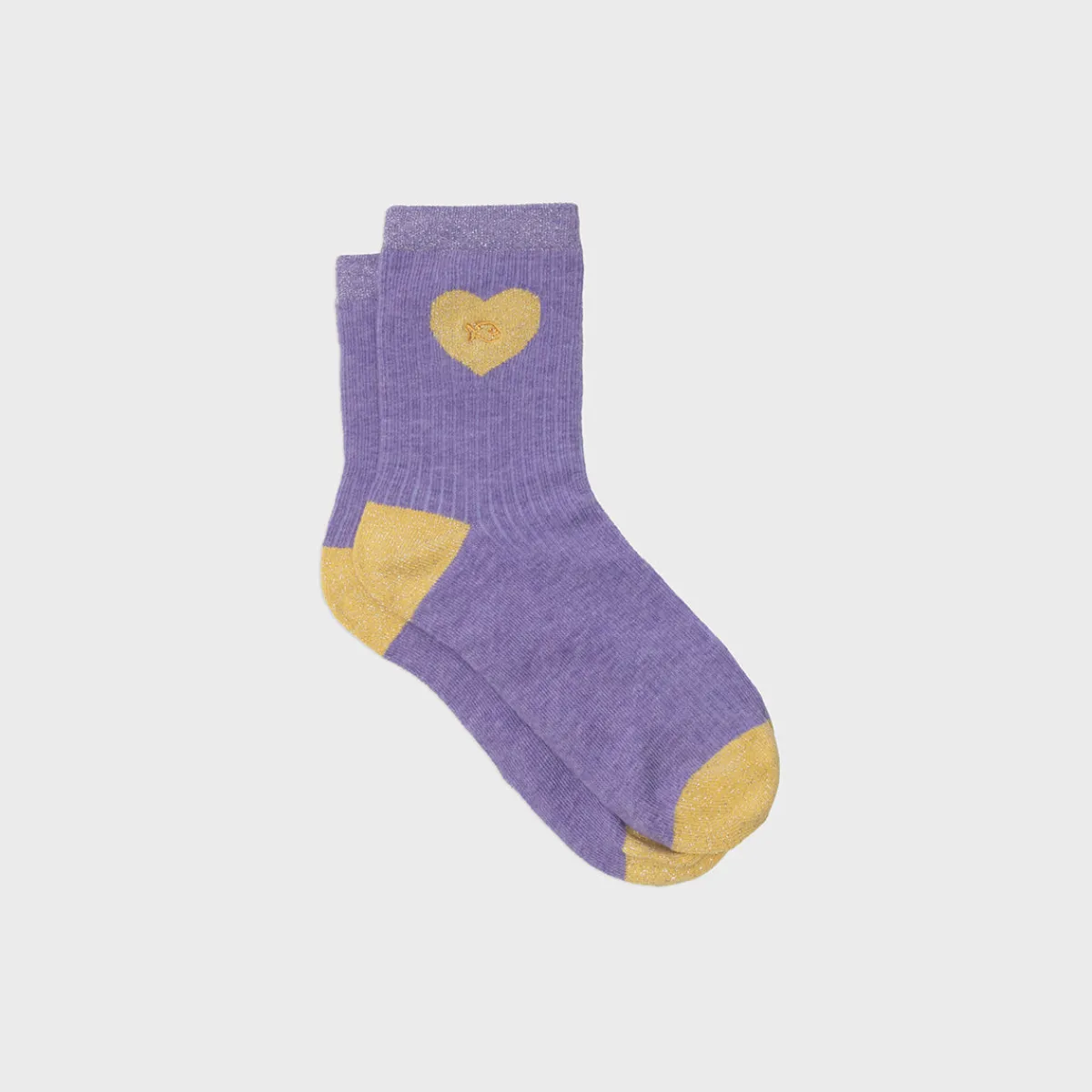 chaussettes_en_coton_peign_coeur__violet_et_jaune_1.webp BILLYBELT Chaussettes en coton peigné Coeur ->Femme Chaussettes Fantaisie