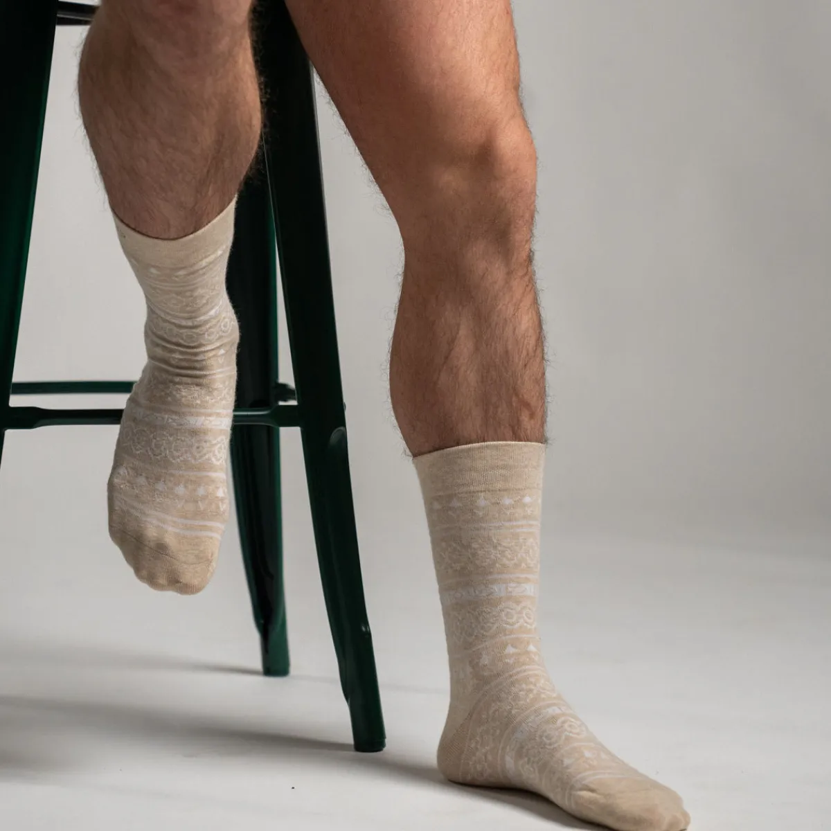 chaussettes_en_coton_peign_jacquard__beige_5.webp BILLYBELT Chaussettes en coton peigné Jacquard ->Homme Chaussettes Fantaisie