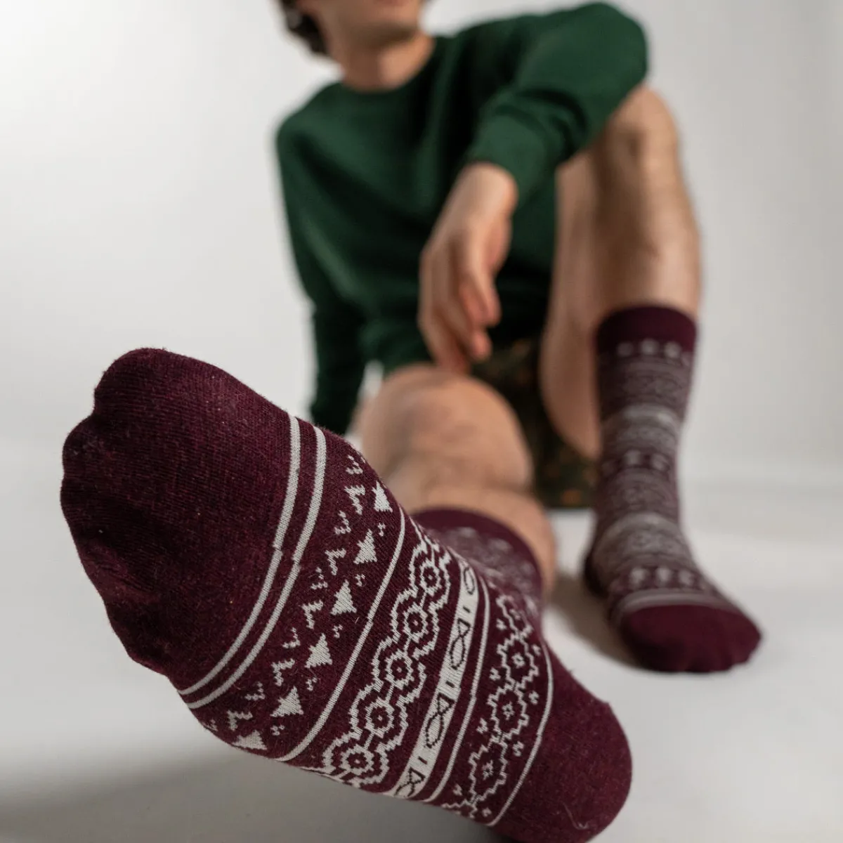 chaussettes_en_coton_peign_jacquard__bordeaux_0.webp BILLYBELT Chaussettes en coton peigné Jacquard ->Homme Chaussettes Fantaisie