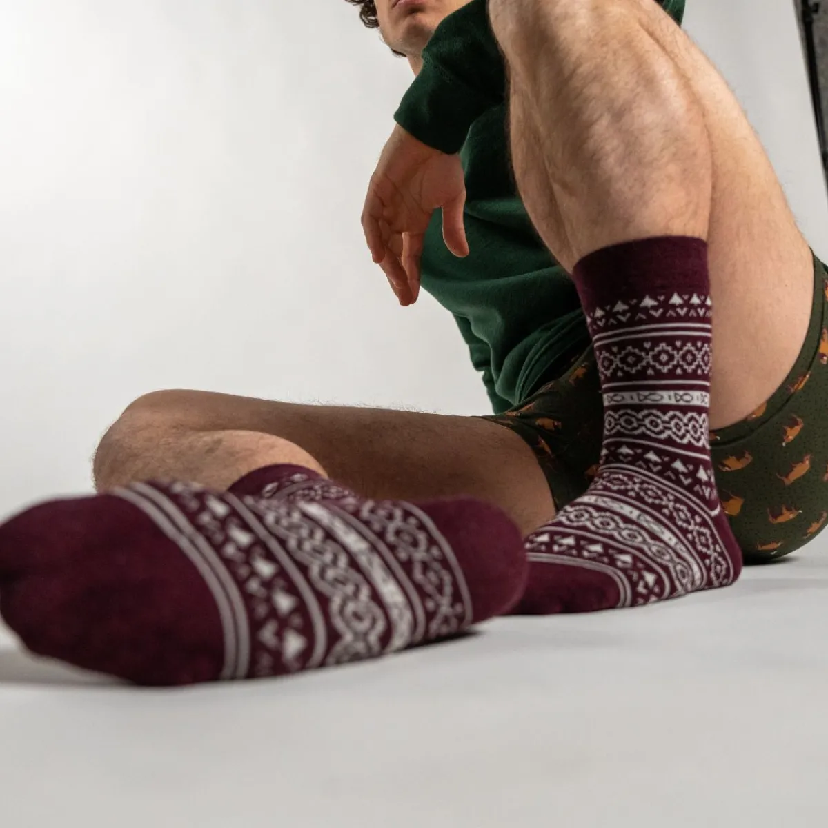 chaussettes_en_coton_peign_jacquard__bordeaux_4.webp BILLYBELT Chaussettes en coton peigné Jacquard ->Homme Chaussettes Fantaisie