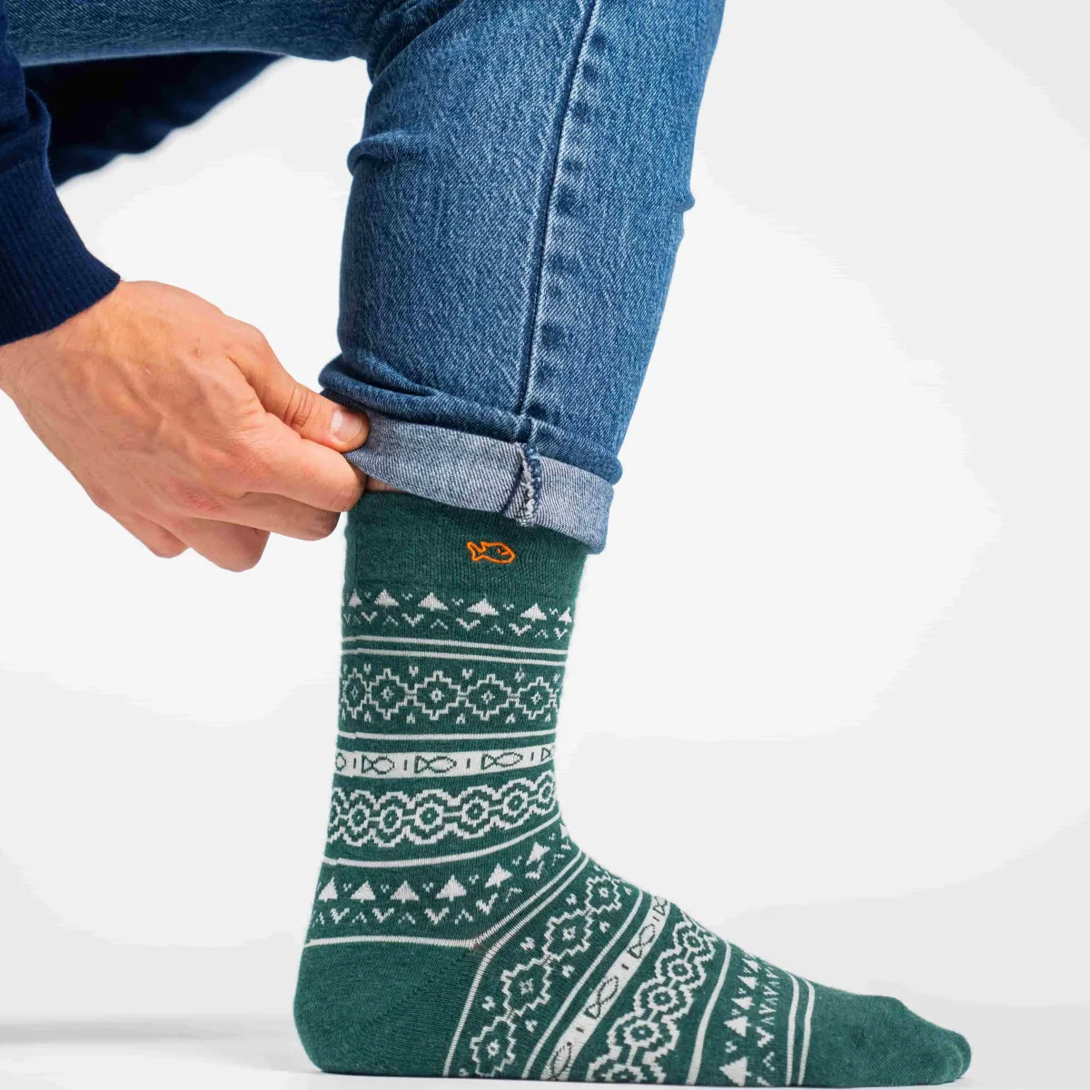 chaussettes_en_coton_peign_jacquard__vert_4.webp BILLYBELT Chaussettes en coton peigné Jacquard ->Homme Chaussettes Fantaisie