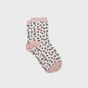 BILLYBELT Chaussettes en coton peigné Léopard ->Femme Chaussettes Fantaisie